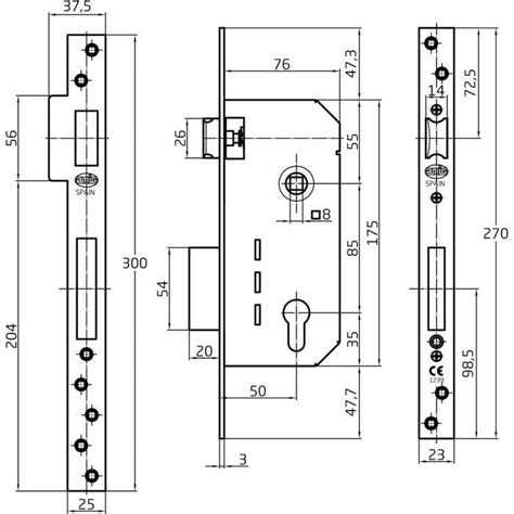 Serrure Encastrer Mod Avec Cylindre De S Curit Et Bouclier