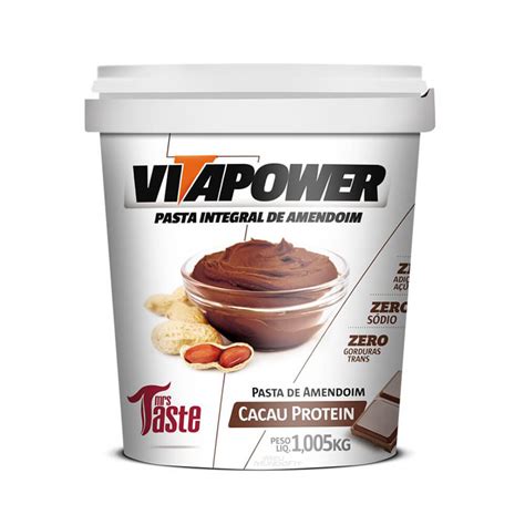 Pasta De Amendoim Integral Cacau Protein 1kg VitaPower MrsTaste Meu