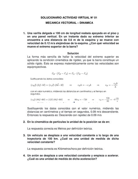 Solucionario Actividad Virtual N Solucionario Actividad Virtual N