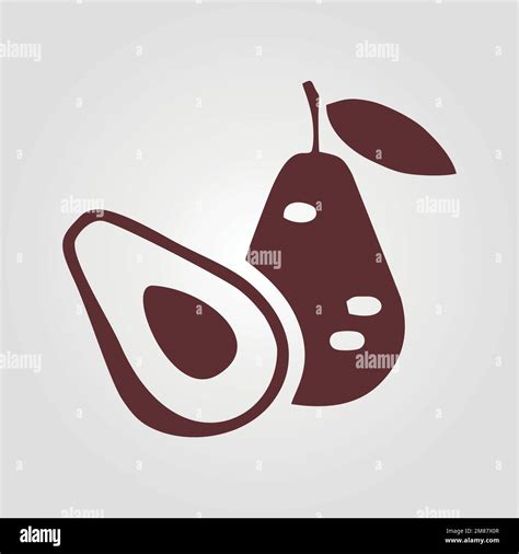 Avocado Silhouette Sign Isolated Vector On Grey Background Stock Vector