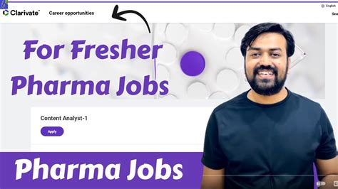 Fresher Pharma Jobs For Fresher B Pharm As Content Analyst Clinical