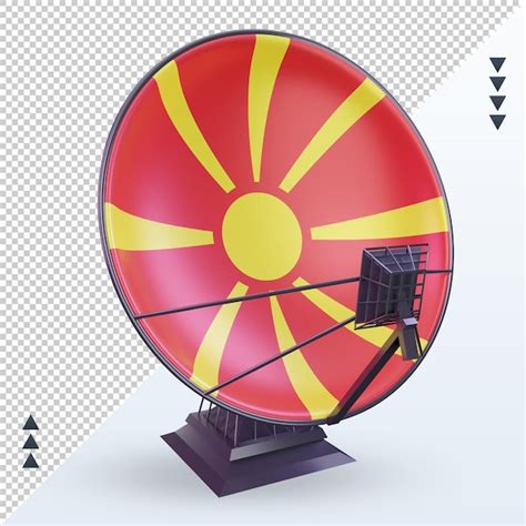 Premium PSD 3d Satellite North Macedonia Flag Rendering Front View