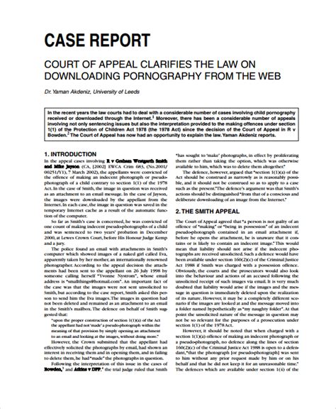 Case Report Template