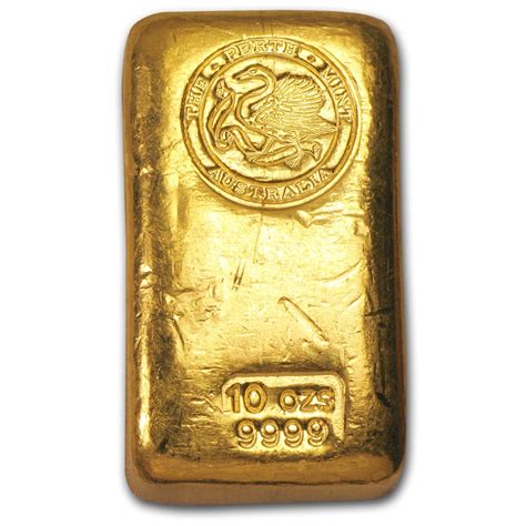 Buy 10 Oz Gold Bar Perth Mint Poured Old Style Swan Apmex