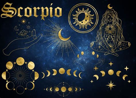 ZODIAC Clip Art, SCORPIO, 42 PNG, Astrology Clip Art, Scorpio ...