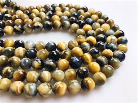 Golden Blue Tiger Eye Smooth Round Beads Mm Mm Mm Mm Mm Etsy