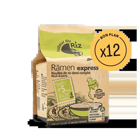 nouilles ramen de riz demi complet bio  sachets de   autour