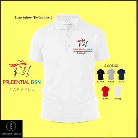 Baju Logo Sulam Prudential Bsn Takaful Polo Classic T Shirt Embroidery For Men And Womrn Uniform