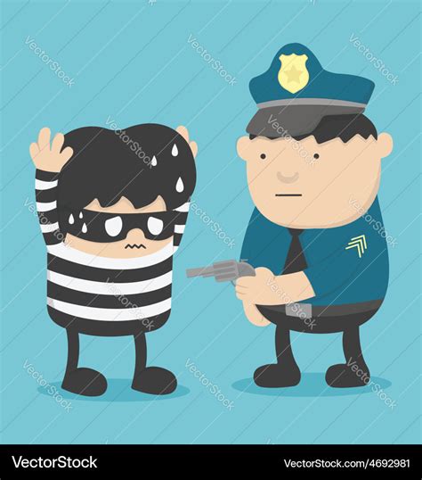 Police Catch Thief Royalty Free Vector Image Vectorstock