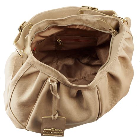 Bolsa Nude De Couro Leg Timo De Tamanho Grande