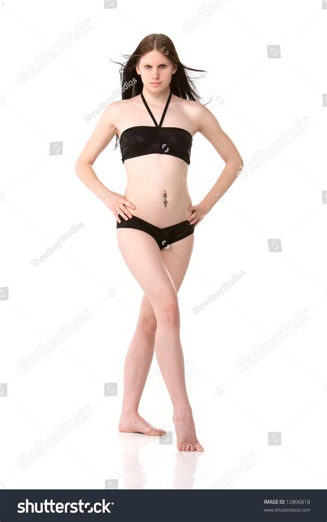 Sexy Girl Black Bikini White库存照片12806818 Shutterstock