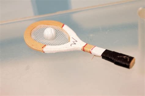 Miniature Tennis Racket And Ball Dollhouse Sports