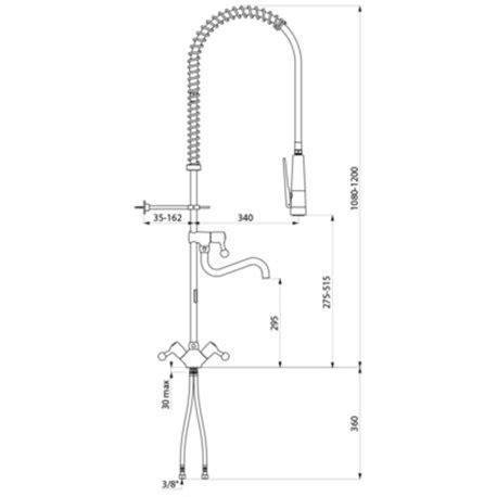 Robinet cuisine Combiné de prélavage monotrou avec mélangeur 5832