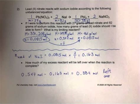 Limiting Reactant And Percent Yield Worksheet