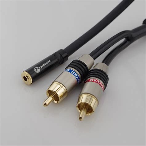 Hifi 35มม Rca แจ็คเชื่อมต่อตัวเมียสายเคเบิลสเตอริโอ Y ปลั๊ก2 Rca อะแด