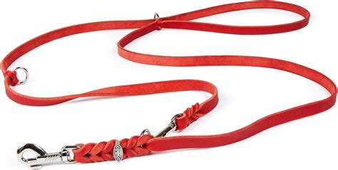 Copcopet Greased Leather Lead For Dogs Adjustable To 3 Positions Soft