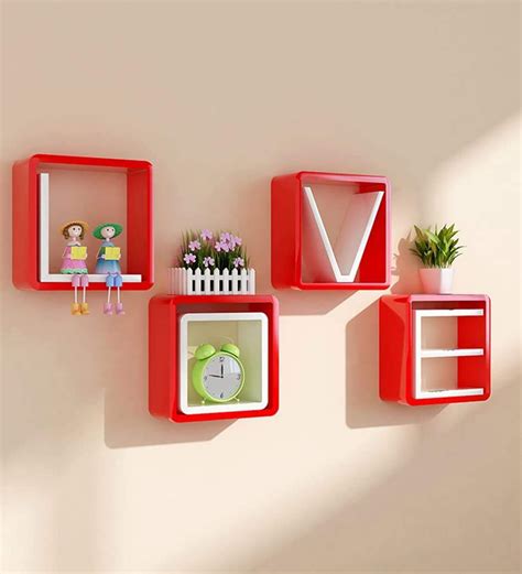 Buy Engineered Wood Floating Wallshelves In Multicolour Colour Online