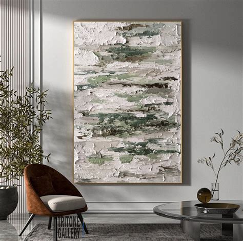 Large Green Painting,painting Green and Grey,minimalist Abstract ...