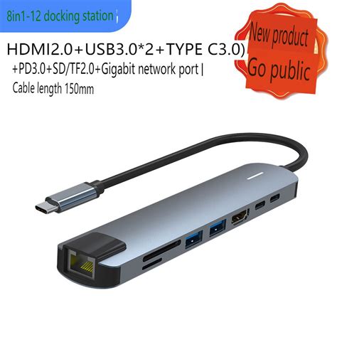 Usb C Hub Usb C Multi Port Adapter Docking Station Aluminum Alloy Usb C To Hdmi Hub Dongle Sd Tf