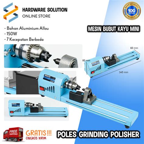 Jual Mesin Bubut Kayu Mini Poles Grinding Polisher DIY 150W Woodworking