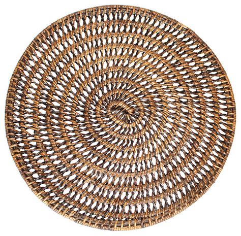 Round Rattan Placemats Set Of Tropical Placemats By Hudson