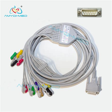 Ecg Ekg Cables With Leads Db P Lead Clip Iec Standard For Schiller