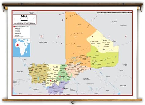 Mali Political Educational Map from Academia Maps | World Maps Online