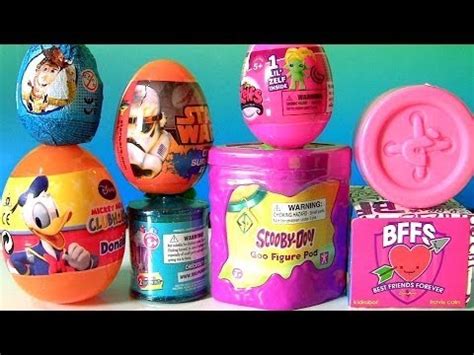 Slime Toy Surprise Eggs Donald Duck Woody Stormtrooper Bffs Scobby Doo