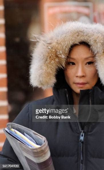 Lucy Liu Filming On Location For Elementary On February 14 2013 In