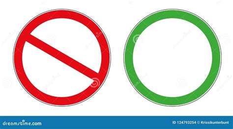 Forbidden And Allowed Sign Template Stock Vector Illustration Of