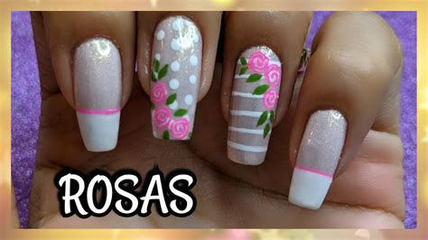 DECORACIÓN DE UÑAS ROSAS VINTAGE ROSES NAILART NailArt By Andy