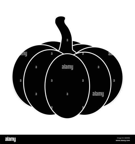 Halloween Pumpkin Silhouette Vector Illustration Isolated On White