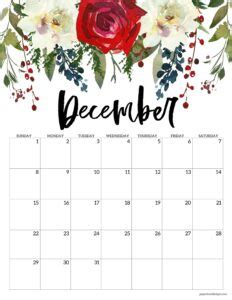 Floral Calendar Printable Paper Trail Design