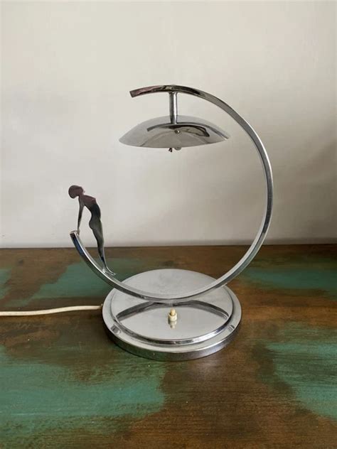 Original Art Deco Chrome Naked Lady Table Lamp Eur Picclick It