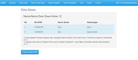 Asik Aplikasi Sistem Informasi Kelulusan Nobel Web Id