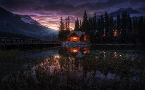 Fonds d écran Parc national de Yoho Canada lac émeraude arbres