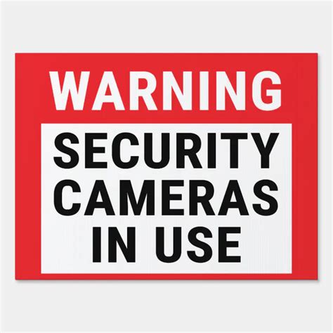 Warning Security Cameras in Use Sign | Zazzle