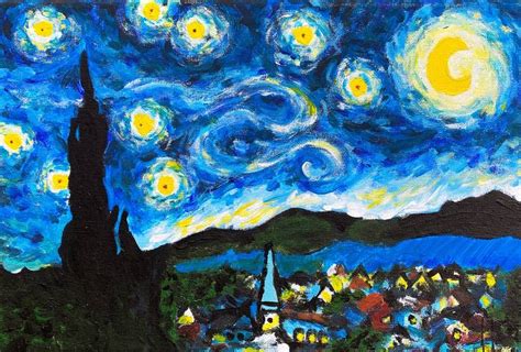 The Starry Night Van Gogh Interpretation Painting By Jan Torben Ginschel Saatchi Art