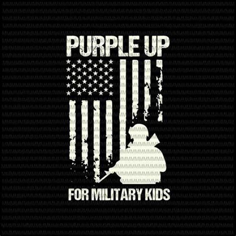 Purple Up For Military Kids Svg Month Of The Military Child Etsy