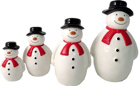 Ceramic Snowman 14cm 44660 Christmas Standing Decorations