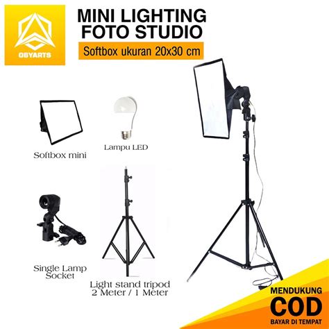 Jual 1 SET PAKET MINI SOFTBOX 20X30 CM TRIPOD 1 METER 2 METER