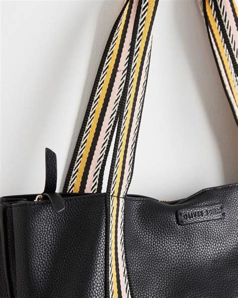 Oliver Bonas Emma Stripe Tote Bag In Black Lyst