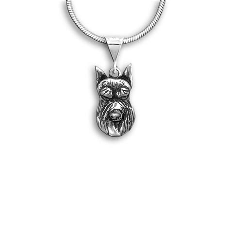 Sterling Silver Schnauzer Pendant Schnauzer Jewelry