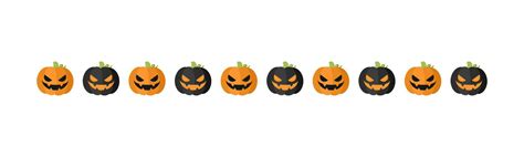 Separator Border Illustration Line Of Cute Jack O Lanterns Evil