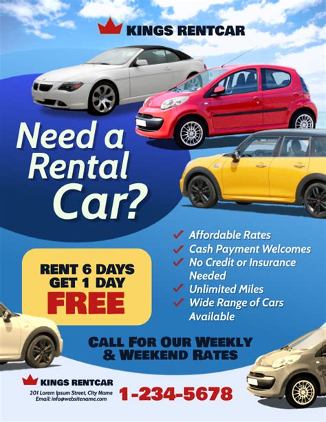 Plantilla De Rent A Car Flyer Postermywall