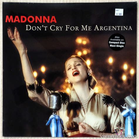 Madonna ‎ Dont Cry For Me Argentina 1997 Vinyl 12 Single 33 ⅓