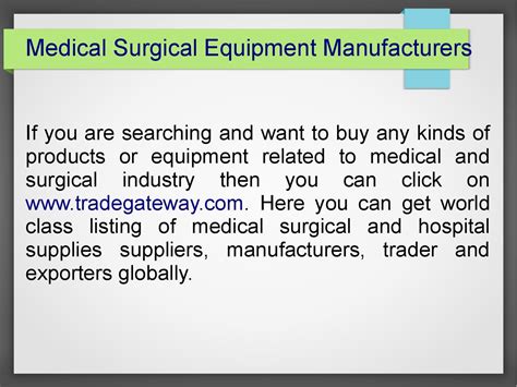 Medical Surgical Equipment Manufacturers by B2BTradegateway - Issuu