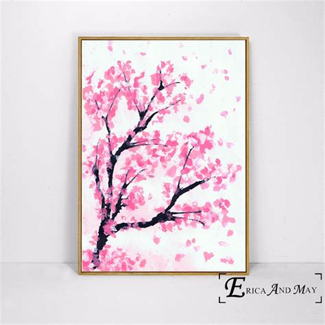 Gambar Lukisan Bunga Sakura Simple Simple Painting Cherry Blossoms