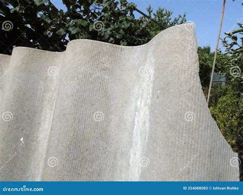 Fragment Of Asbestos Slate For The Roof Of A House Stock Image Image