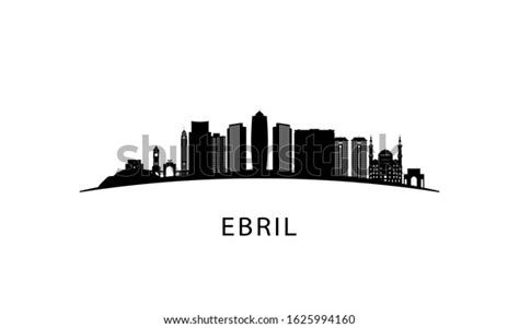 Erbil City Skyline Black Cityscape Isolated Stock Vector (Royalty Free ...